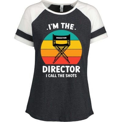 IM The Director I Call The Shots Funny Film Maker Enza Ladies Jersey Colorblock Tee