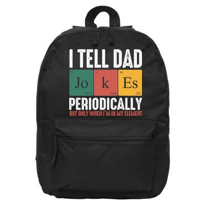 I Tell Dad Jokes Periodically Dad Funny 16 in Basic Backpack