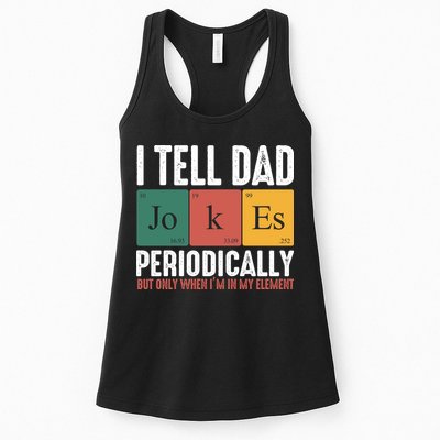 I Tell Dad Jokes Periodically Dad Funny Womens Tank Top