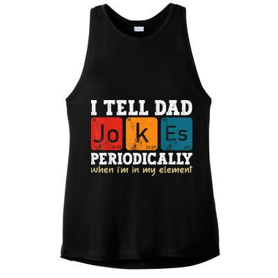 I Tell Dad Jokes Periodically Element Vintage Fathers Day Ladies PosiCharge Tri-Blend Wicking Tank