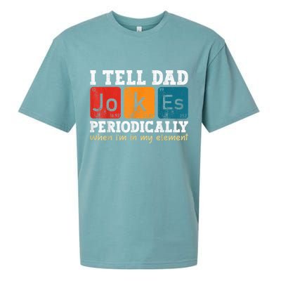 I Tell Dad Jokes Periodically Element Vintage Fathers Day Sueded Cloud Jersey T-Shirt