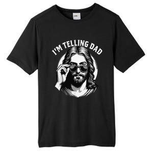 IM Telling Dad Jesus Wearing Sunglasses Tall Fusion ChromaSoft Performance T-Shirt