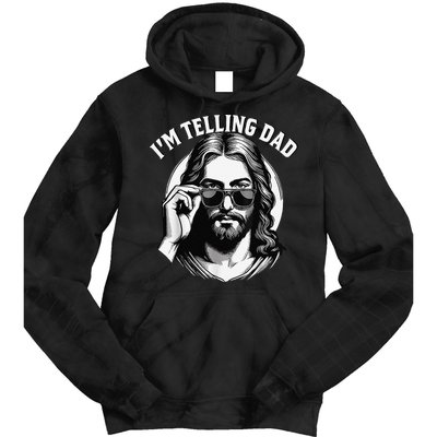 IM Telling Dad Jesus Wearing Sunglasses Tie Dye Hoodie
