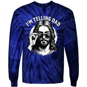 IM Telling Dad Jesus Wearing Sunglasses Tie-Dye Long Sleeve Shirt