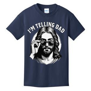 IM Telling Dad Jesus Wearing Sunglasses Kids T-Shirt