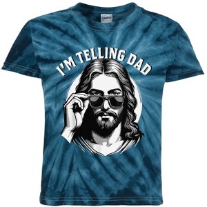 IM Telling Dad Jesus Wearing Sunglasses Kids Tie-Dye T-Shirt