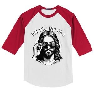 IM Telling Dad Jesus Wearing Sunglasses Kids Colorblock Raglan Jersey