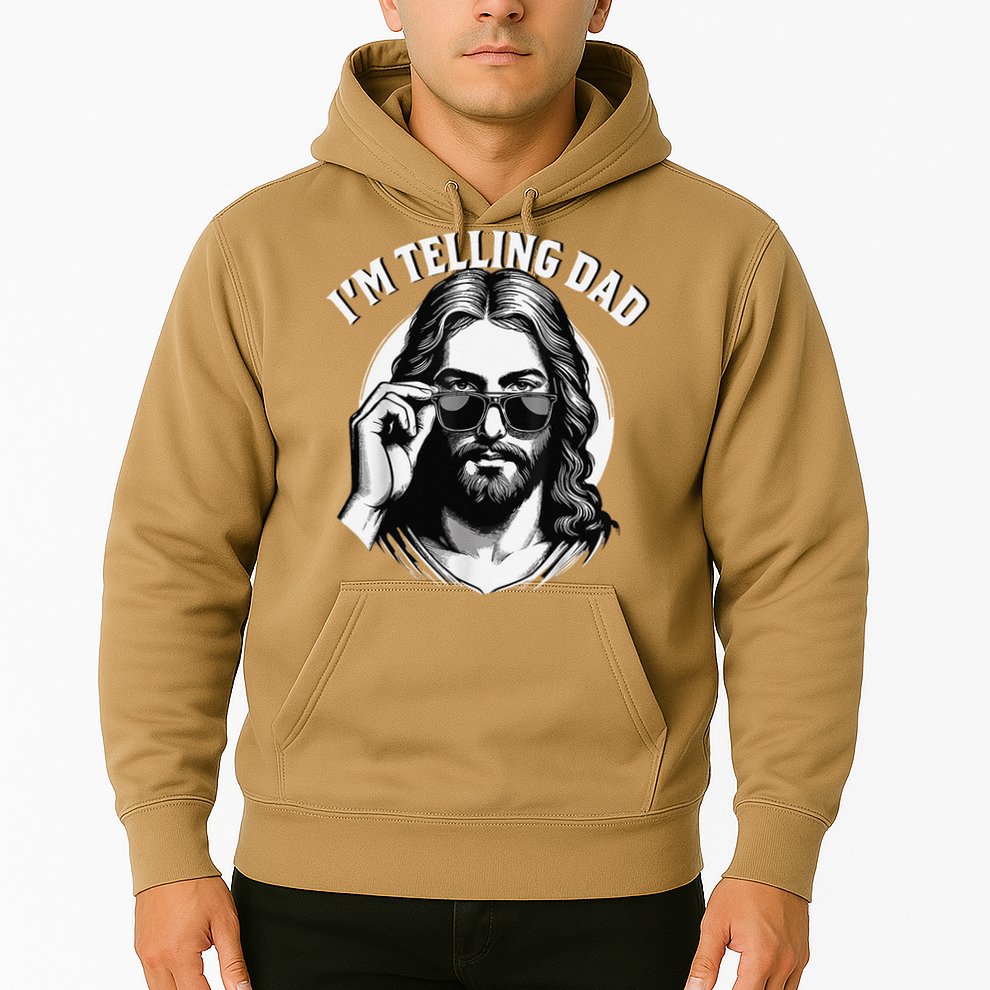 IM Telling Dad Jesus Wearing Sunglasses Hoodie