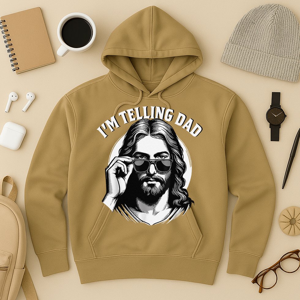 IM Telling Dad Jesus Wearing Sunglasses Hoodie