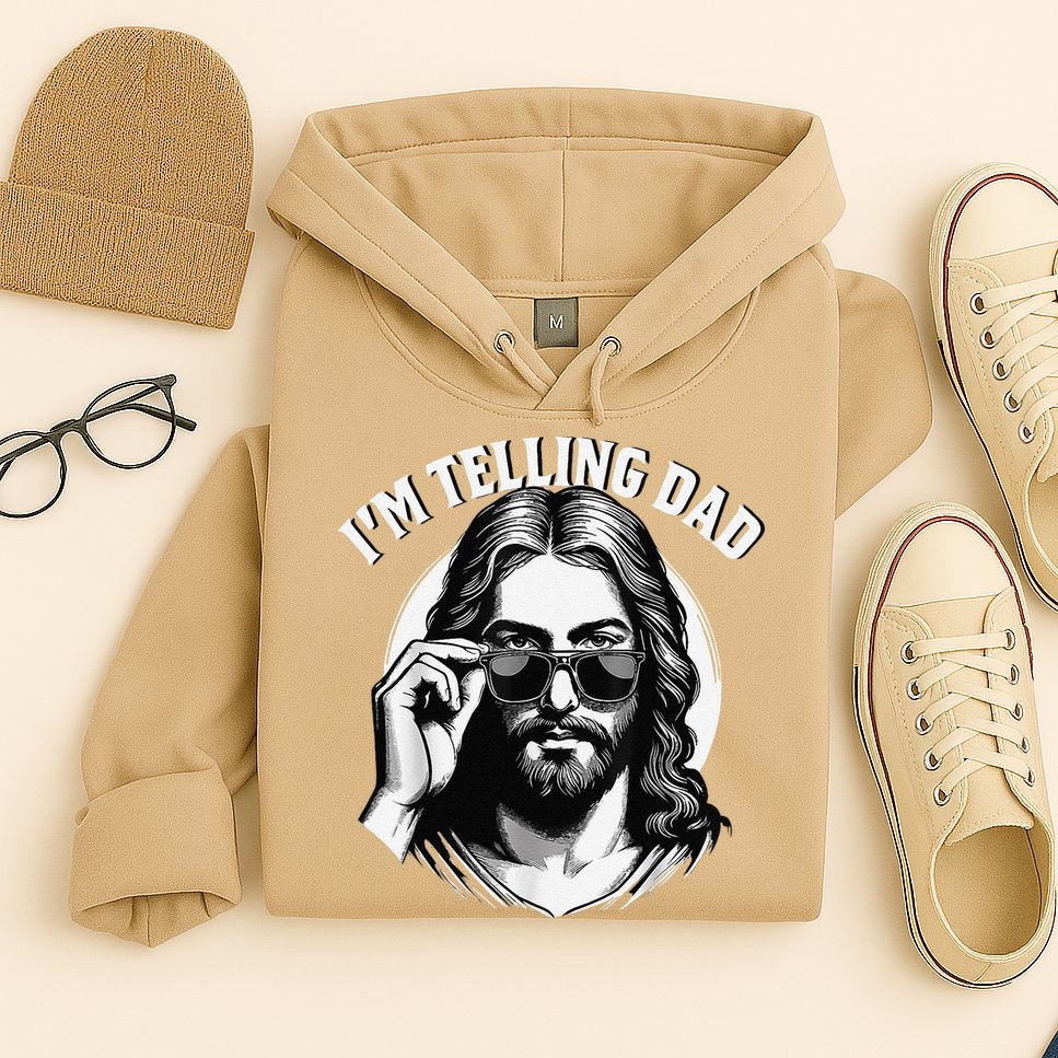 IM Telling Dad Jesus Wearing Sunglasses Hoodie