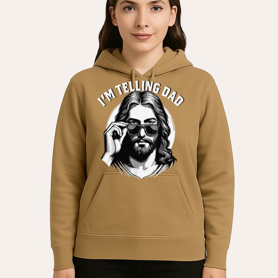 IM Telling Dad Jesus Wearing Sunglasses Hoodie