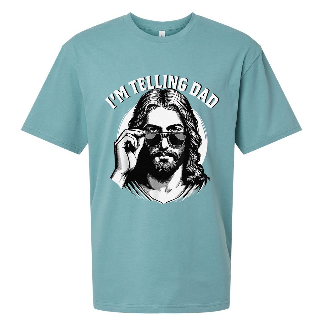 IM Telling Dad Jesus Wearing Sunglasses Sueded Cloud Jersey T-Shirt