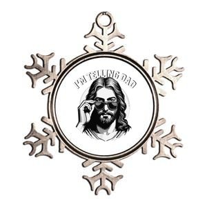 IM Telling Dad Jesus Wearing Sunglasses Metallic Star Ornament