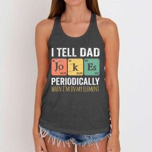 I Tell Dad Jokes Periodically But Only When Im My Element Women's Knotted Racerback Tank