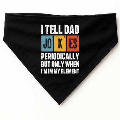 I Tell Dad Jokes Periodically Element Vintage FatherS Day USA-Made Doggie Bandana