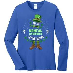 Im The Dental Hygienist Leprechaun St Patricks Day Gift Ladies Long Sleeve Shirt