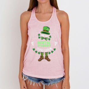 Im The Dental Hygienist Leprechaun St Patricks Day Gift Women's Knotted Racerback Tank