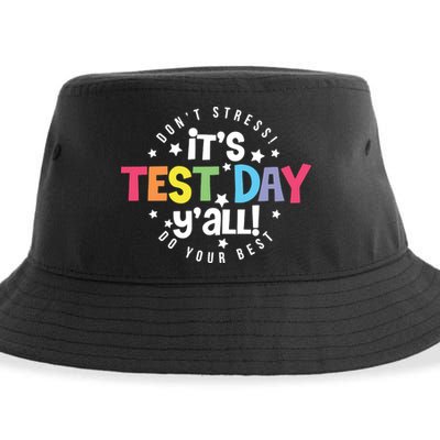 It's Test Day Y'all Don't Stress Do Your Best Studen Teacher School Testing Sustainable Bucket Hat