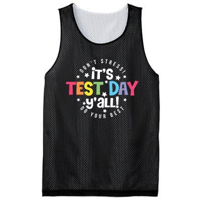 It's Test Day Y'all Don't Stress Do Your Best Studen Teacher School Testing Mesh Reversible Basketball Jersey Tank