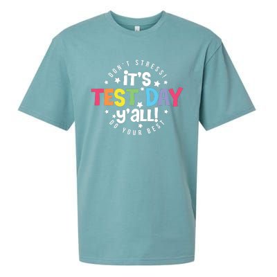 It's Test Day Y'all Don't Stress Do Your Best Studen Teacher School Testing Sueded Cloud Jersey T-Shirt