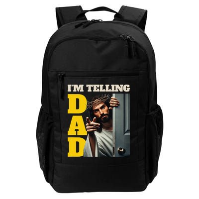 Im Telling Dad Funny Religious Christian Jesus Crown Backpack