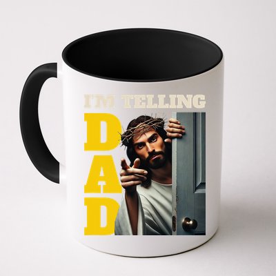 Im Telling Dad Funny Religious Christian Jesus Crown Mug