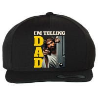 Im Telling Dad Funny Religious Christian Jesus Crown Wool Snapback Cap
