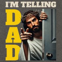 Im Telling Dad Funny Religious Christian Jesus Crown Cotton Canvas Backpack