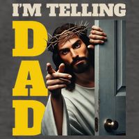 Im Telling Dad Funny Religious Christian Jesus Crown Vector Backpack