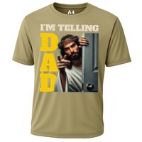 Im Telling Dad Funny Religious Christian Jesus Crown Cooling Performance Crew T-Shirt