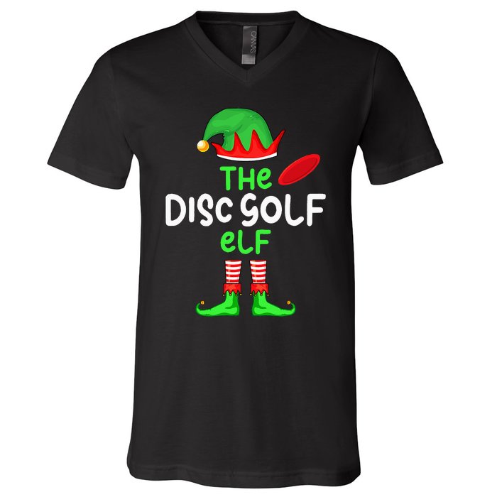 I'm The Disc Golf Elf Christmas Family Matching Pajama V-Neck T-Shirt