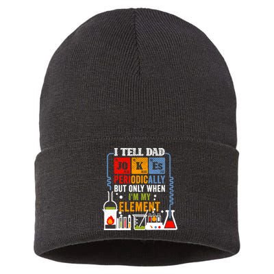 I Tell Dad Jokes Periodically Fathers Day Chemistry Lovers Sustainable Knit Beanie