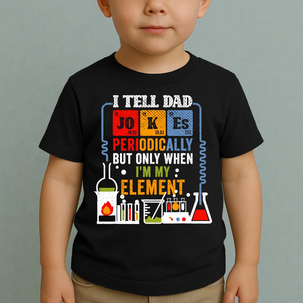 I Tell Dad Jokes Periodically Fathers Day Chemistry Lovers Toddler T-Shirt
