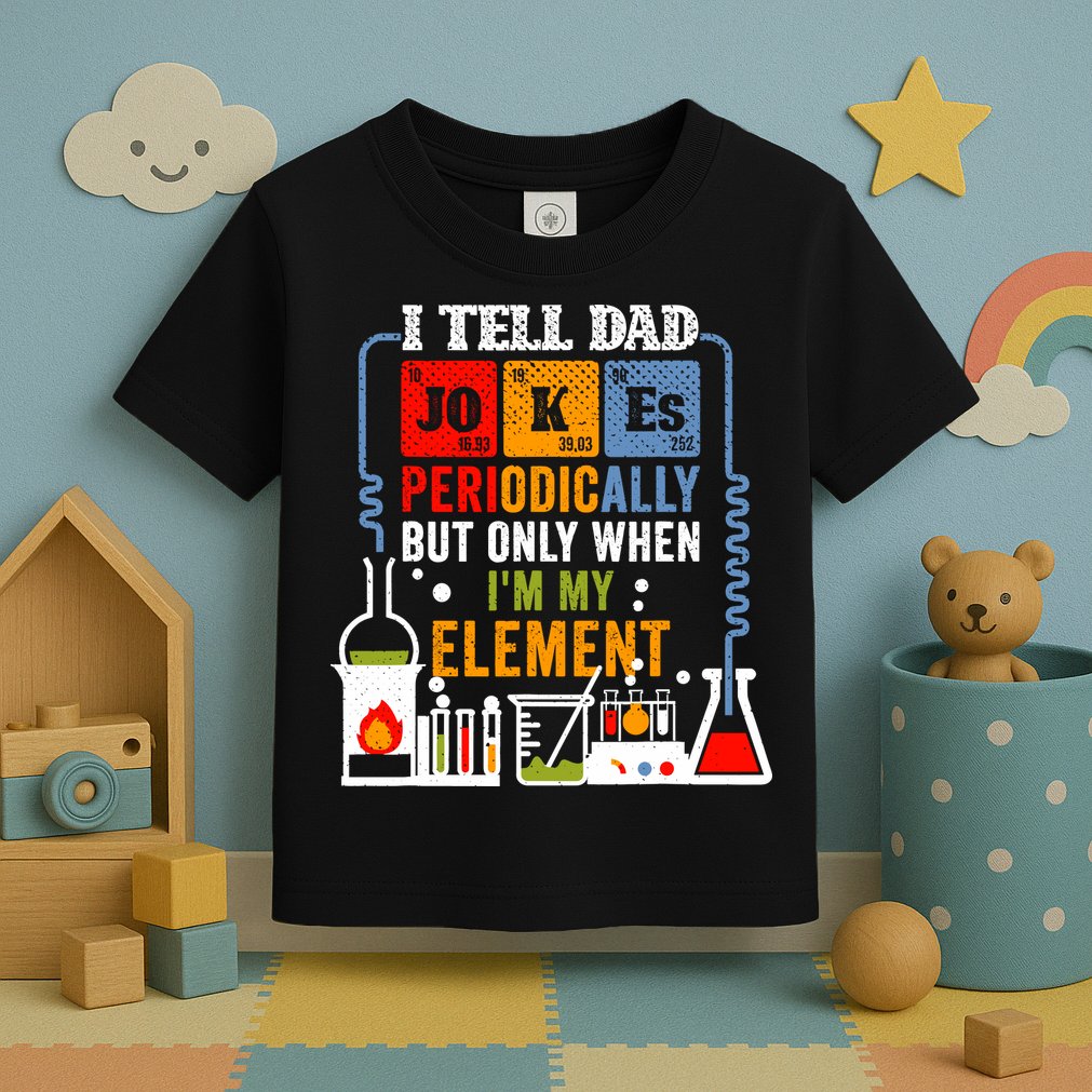 I Tell Dad Jokes Periodically Fathers Day Chemistry Lovers Toddler T-Shirt