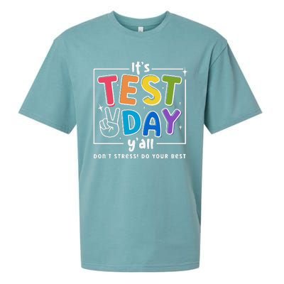 ItS Test Day YAll DonT Stress Do Your Best Teacher Test Sueded Cloud Jersey T-Shirt