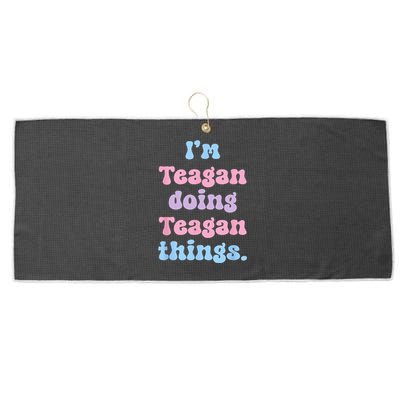 Im Teagan Doing Teagan Things Funny Name Large Microfiber Waffle Golf Towel