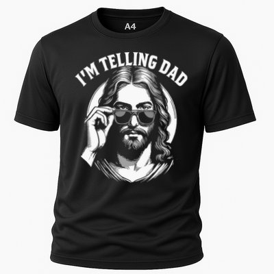 Im Telling Dad Funny Religious Christian Jesus Meme Cooling Performance Crew T-Shirt