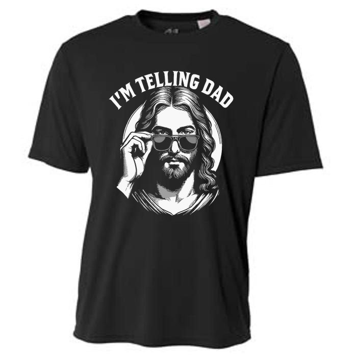 Im Telling Dad Funny Religious Christian Jesus Meme Cooling Performance Crew T-Shirt