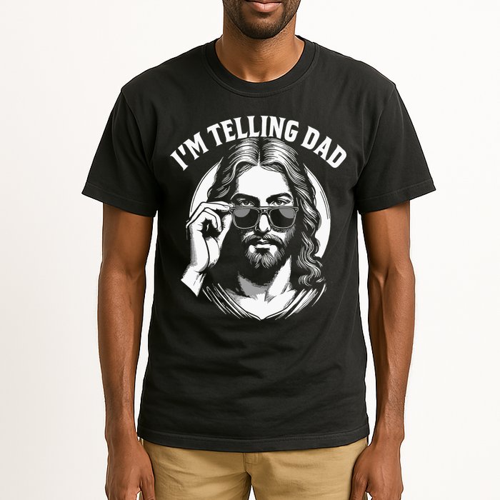 Im Telling Dad Funny Religious Christian Jesus Meme Tall T-Shirt