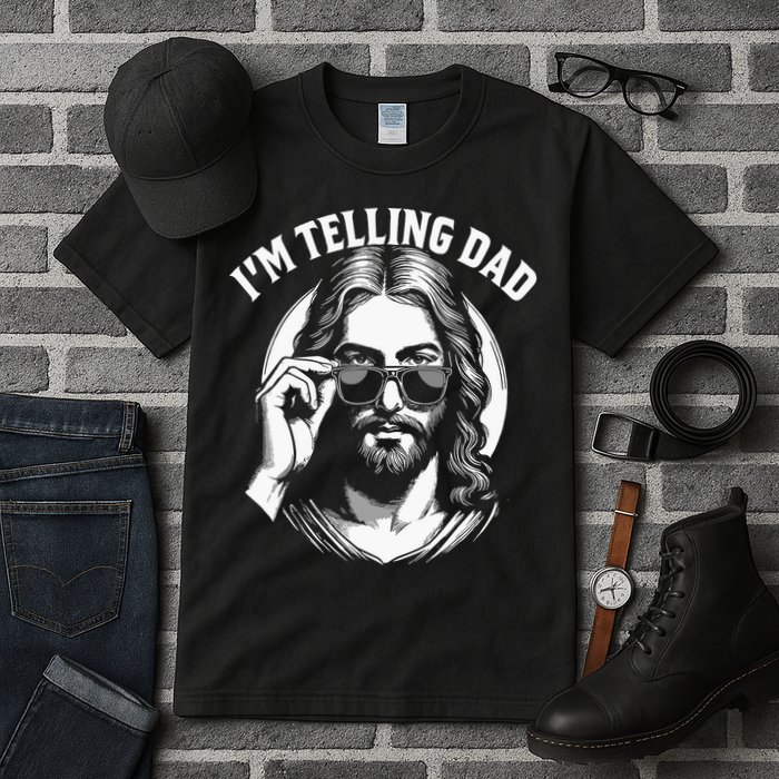 Im Telling Dad Funny Religious Christian Jesus Meme Tall T-Shirt