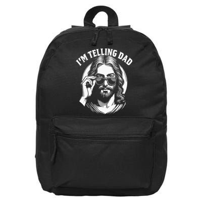 Im Telling Dad Funny Religious Christian Jesus Meme 16 in Basic Backpack