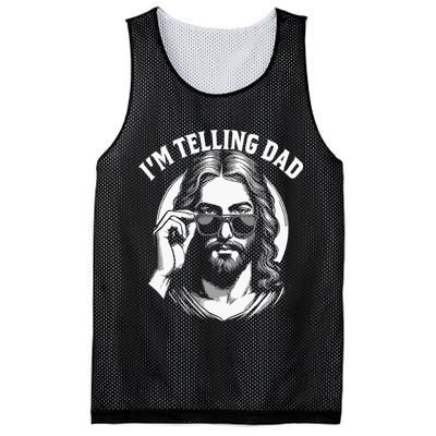 Im Telling Dad Funny Religious Christian Jesus Meme Mesh Reversible Basketball Jersey Tank