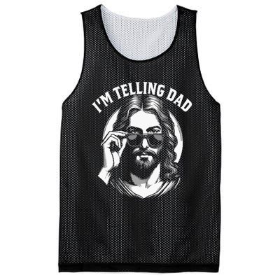 Im Telling Dad Funny Religious Christian Jesus Meme Mesh Reversible Basketball Jersey Tank