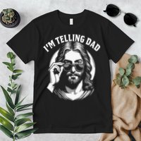 Im Telling Dad Funny Religious Christian Jesus Meme Premium T-Shirt