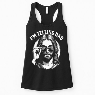 Im Telling Dad Funny Religious Christian Jesus Meme Womens Tank Top