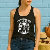 Im Telling Dad Funny Religious Christian Jesus Meme Womens Tank Top