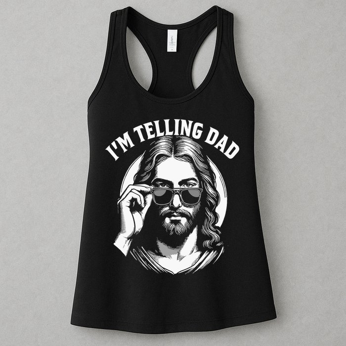 Im Telling Dad Funny Religious Christian Jesus Meme Womens Tank Top