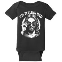 Im Telling Dad Funny Religious Christian Jesus Meme Baby Bodysuit