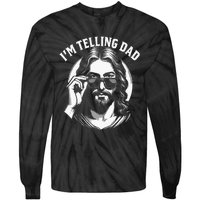 Im Telling Dad Funny Religious Christian Jesus Meme Tie-Dye Long Sleeve Shirt