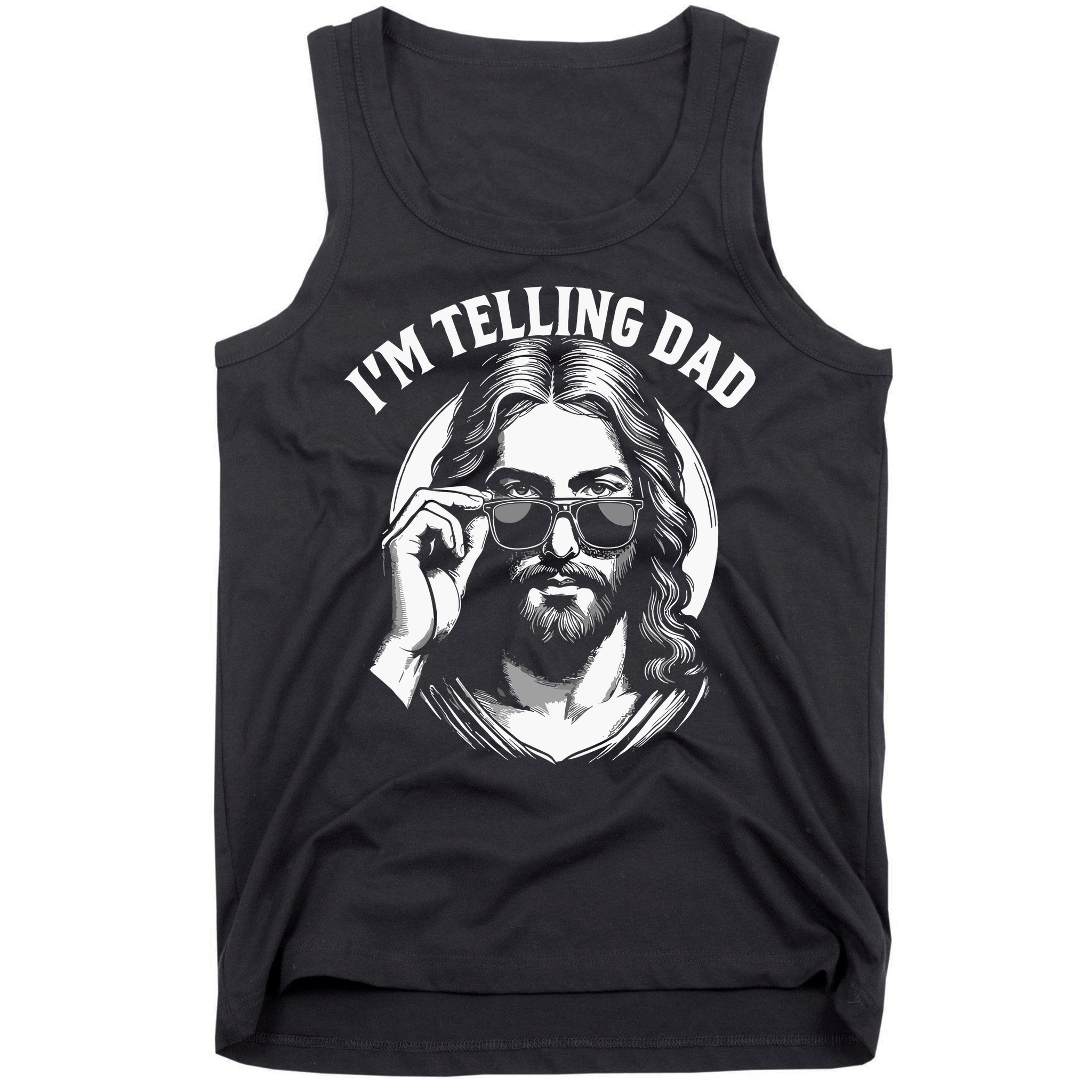 Im Telling Dad Funny Religious Christian Jesus Meme Tank Top